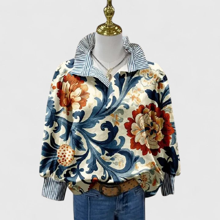 Floral Blouse with Intricate Print Detail
