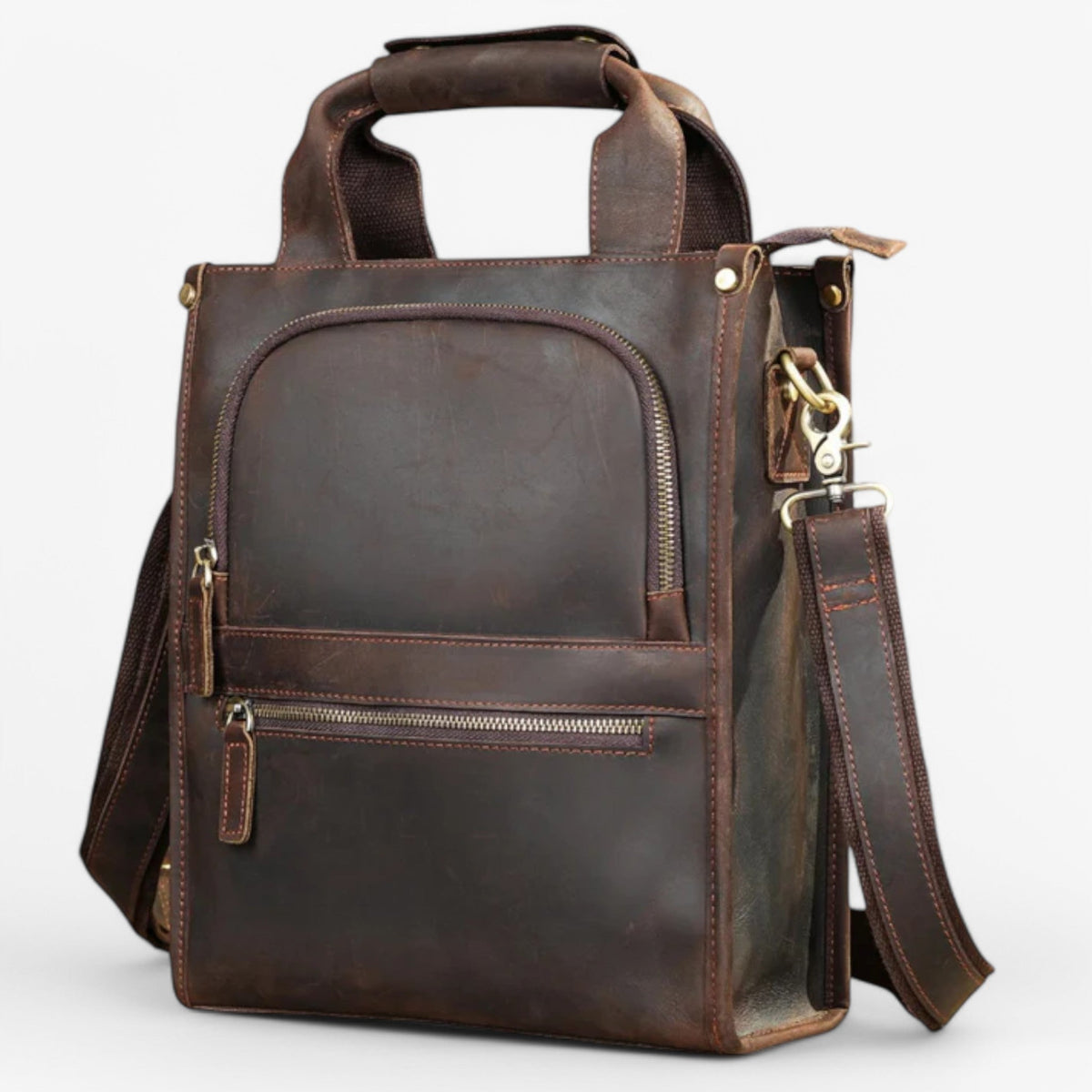 Faux Leather Document Portfolio with Multiple Compartments