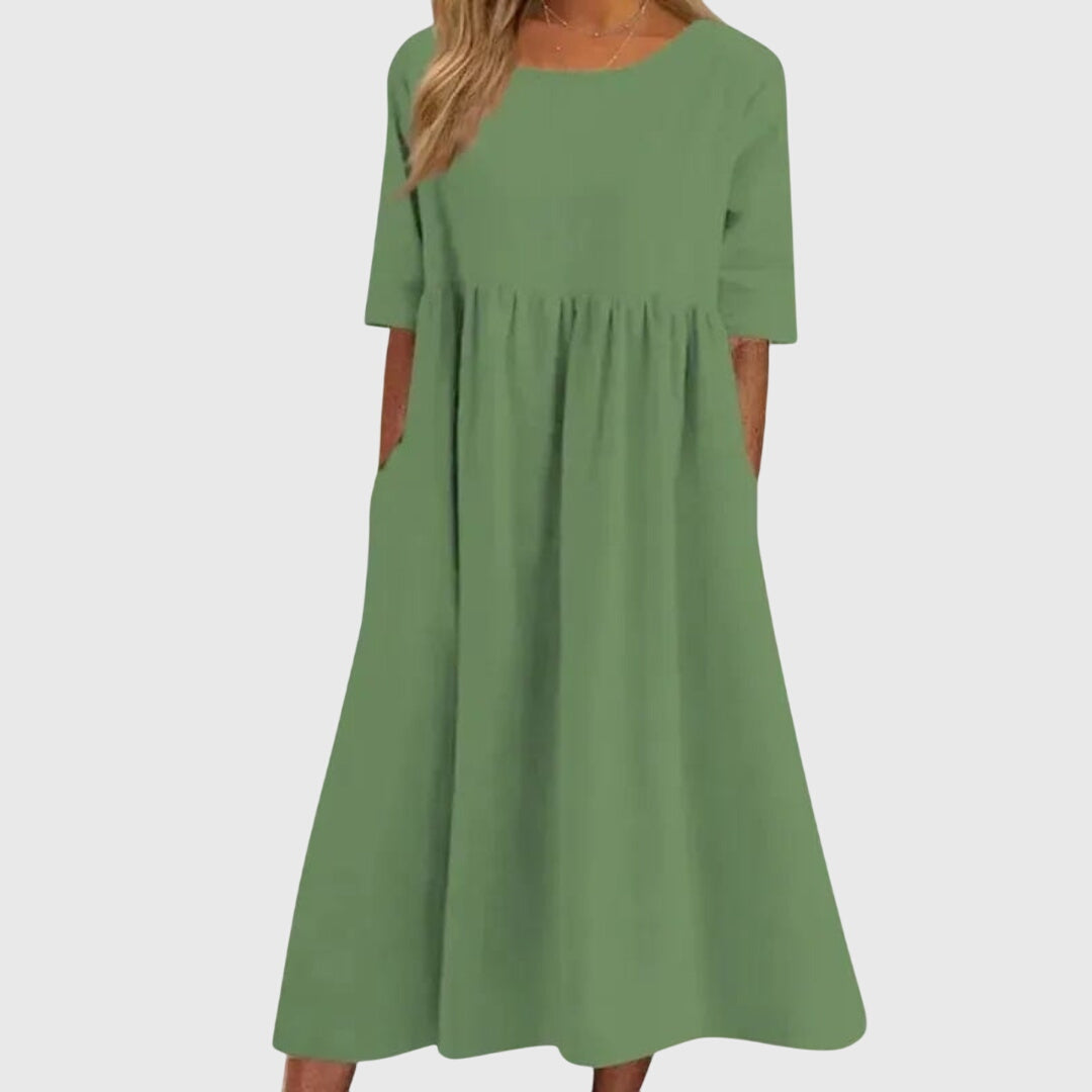Short Sleeve Midi Dress with Refined Simplicity