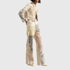 High Waisted Wide Leg Jeans with Cropped Hem