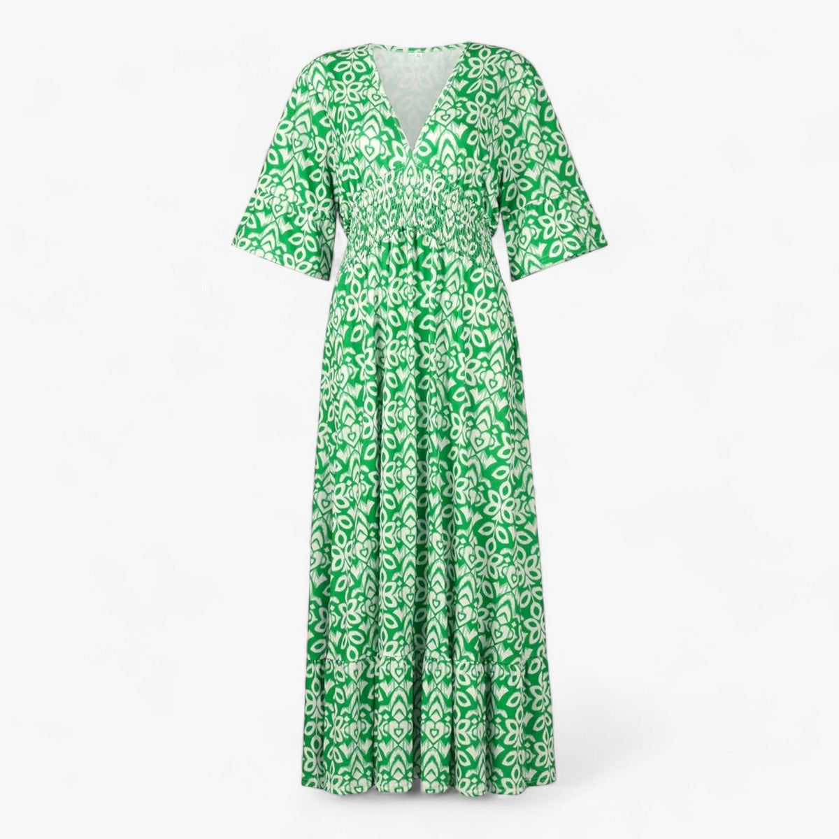 Floral Print V-Neck Maxi Dress for Beach Holidays