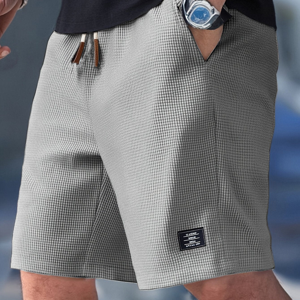 Slim Fit Shorts with Adjustable Drawstring Waist