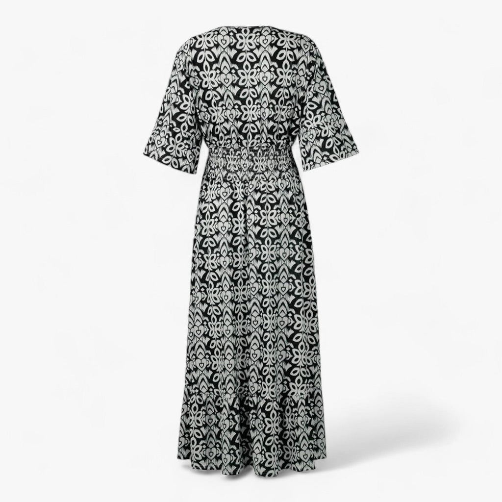 Floral Print V-Neck Maxi Dress for Beach Holidays