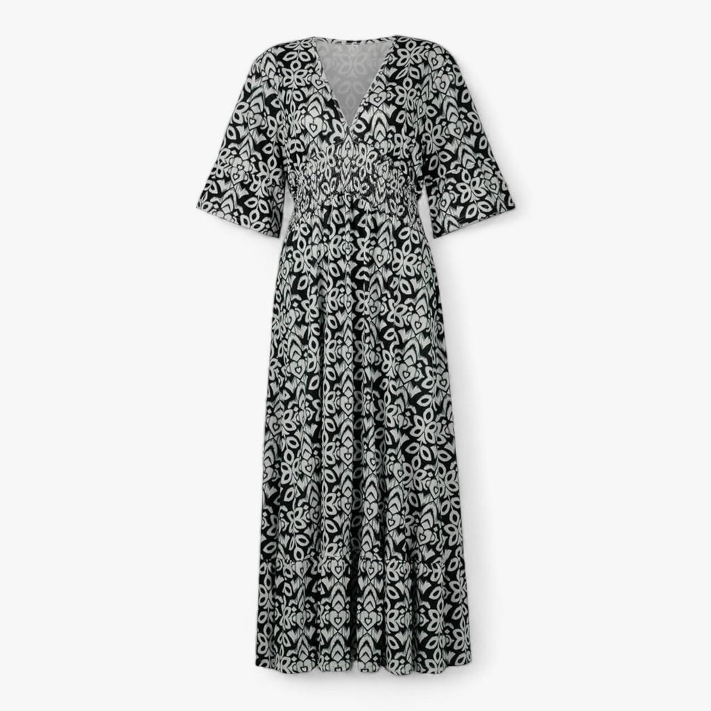 Floral Print V-Neck Maxi Dress for Beach Holidays