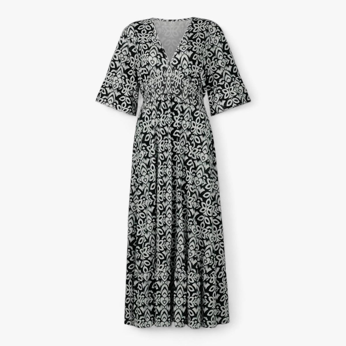 Floral Print V-Neck Maxi Dress for Beach Holidays