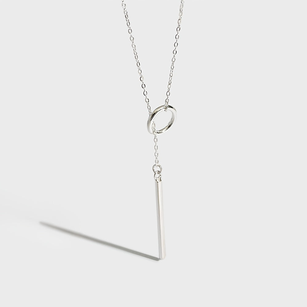 Modern Stainless Steel Y-Drop Necklace with Long Elegant Line