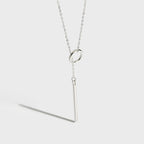 Modern Stainless Steel Y-Drop Necklace with Long Elegant Line