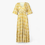 Floral Print V-Neck Maxi Dress for Beach Holidays