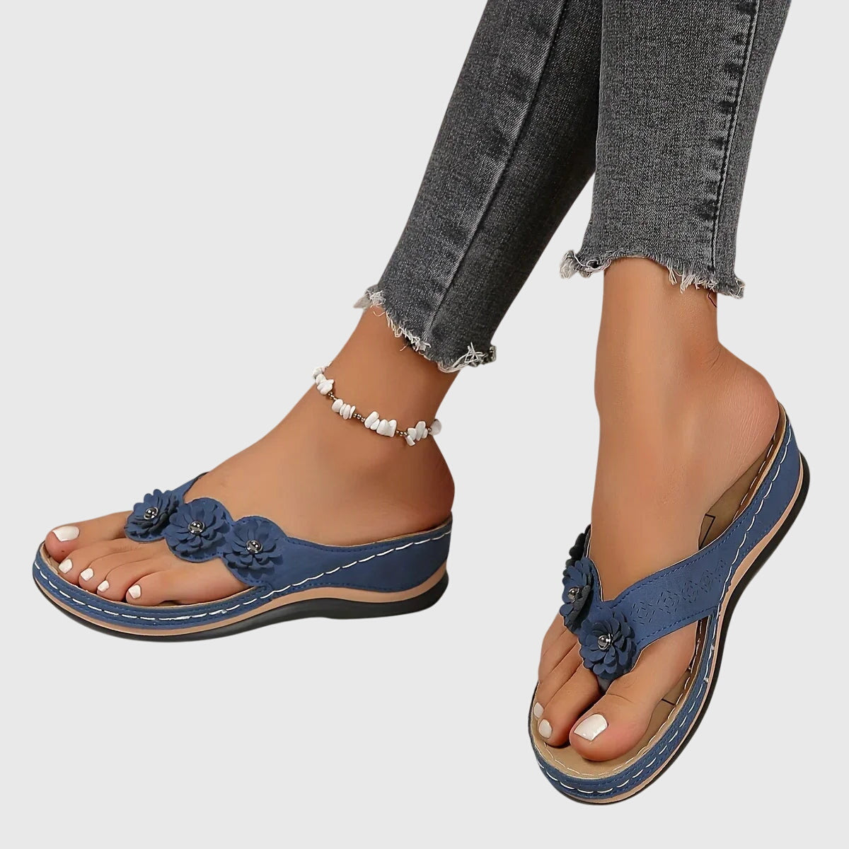 Contoured Flip Flops with Supportive Footbed
