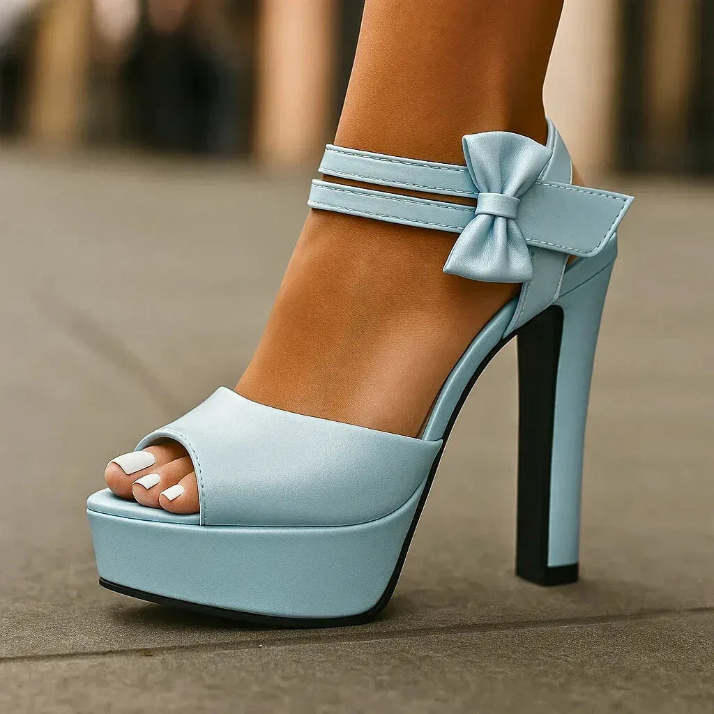 Bow Detail Stiletto Heels with Sculpted Base