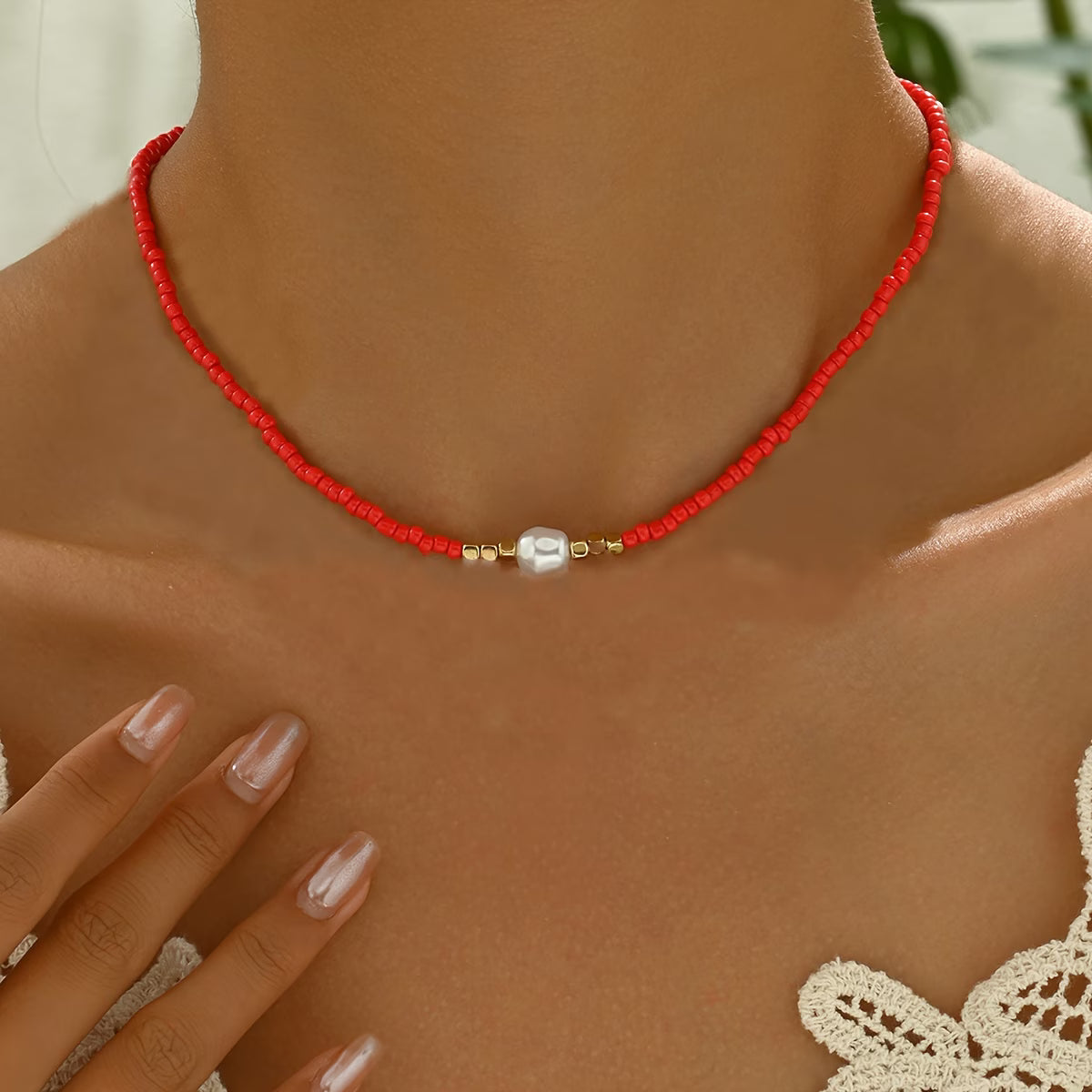 Minimal Faux Pearl Necklace with Extender Chain for Easy Fit