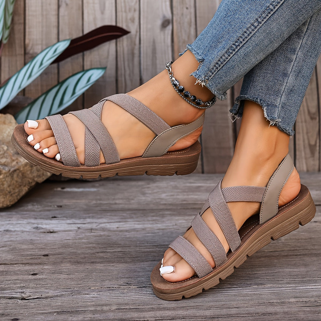 Sandalias con tiras cruzadas y suela gruesa antideslizante