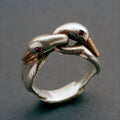 Vintage-Style Swan Neck Ring with Graceful Curve in Silver Colour