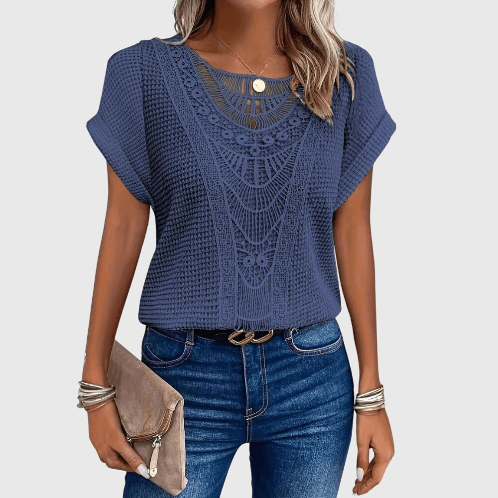 Lace Detail Blouse with Relaxed Summer Cut