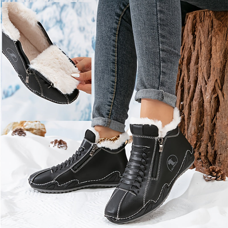 Lined Winter Boots with Wide Toe Box