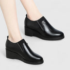 Wedge Heels with Elasticated Panels and Cushioned Footbed