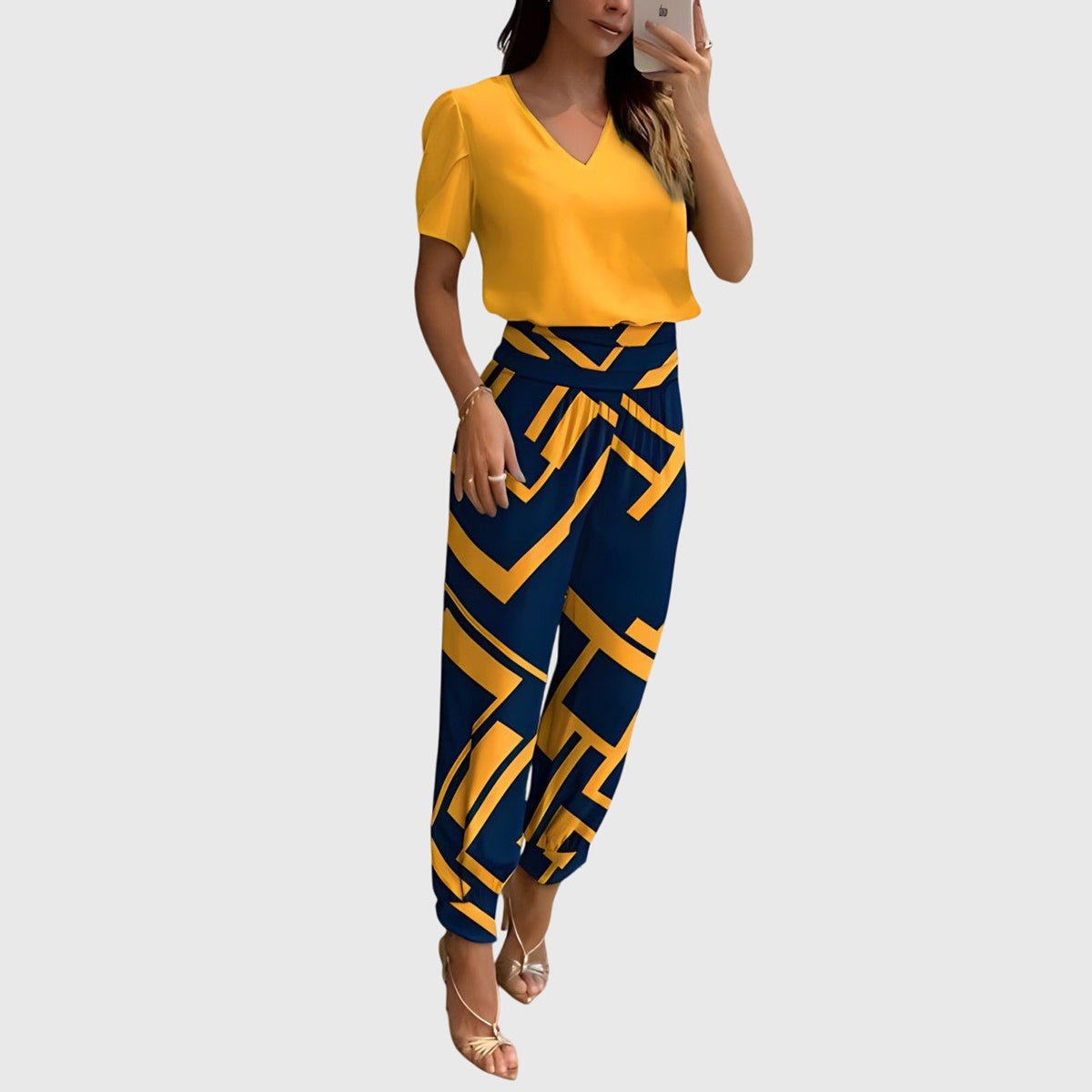 Coordinated Blouse and Trouser Set