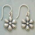 Vintage-Style Daisy Earrings in Silver Colour with Fresh Petals
