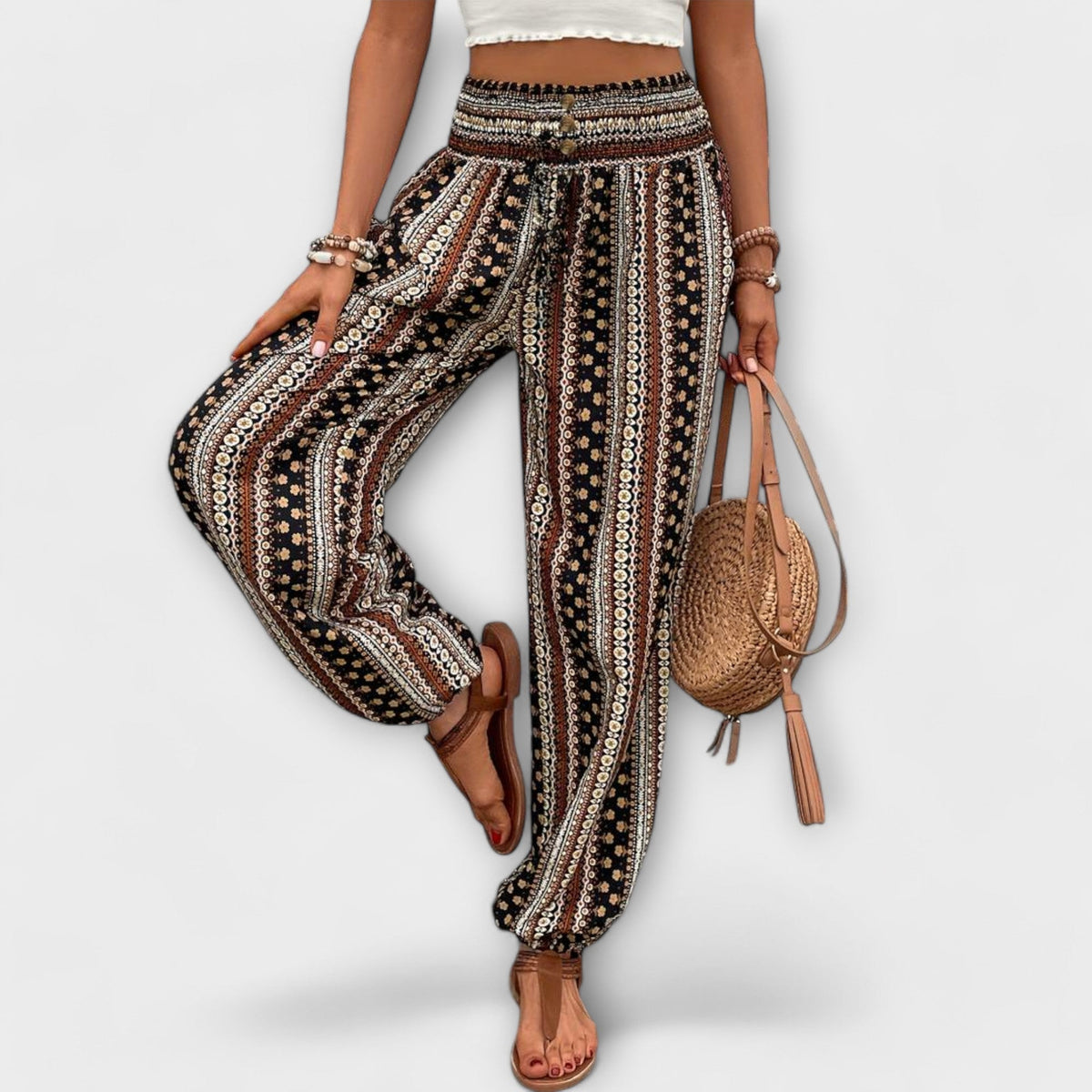 Patterned Trousers with Bold Graphic Design