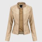 Leather Look Jacket with Classic Cut