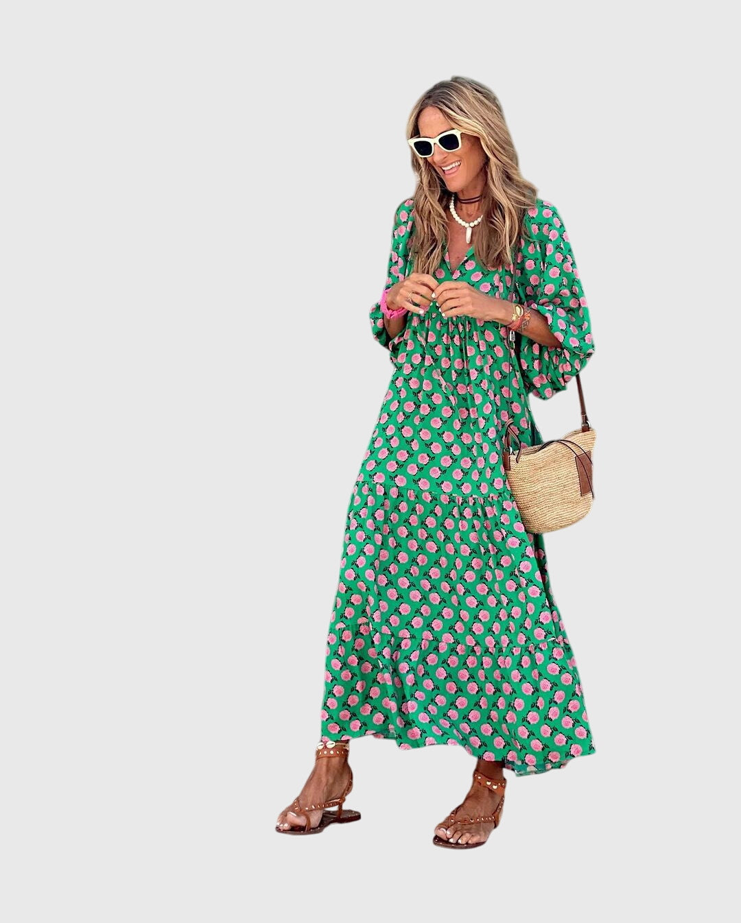 Boho Maxi Dress with Flowing Graceful Line