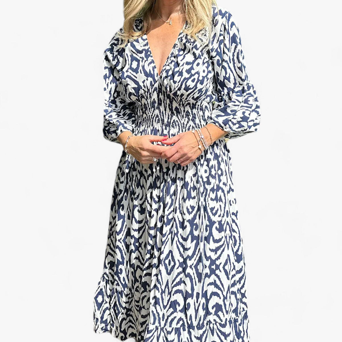Floral Print V-Neck Maxi Dress for Beach Holidays