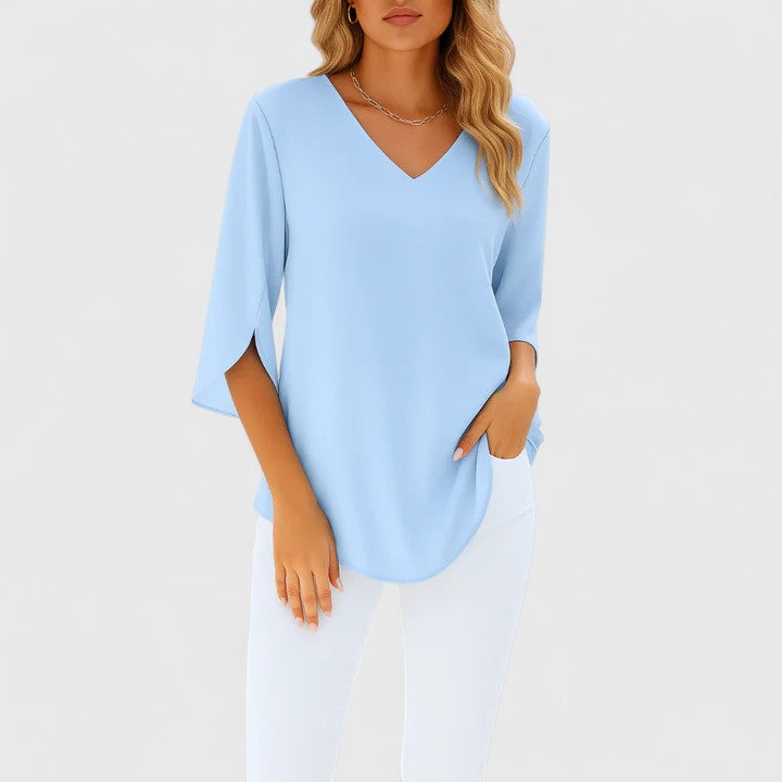 Flowing Blouse with Split Sleeve Detail