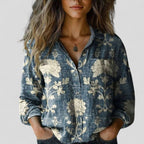 Blusa camisera degradada con botonadura delantera