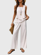 Square Neck Summer Two Piece Set with Relaxed Fit