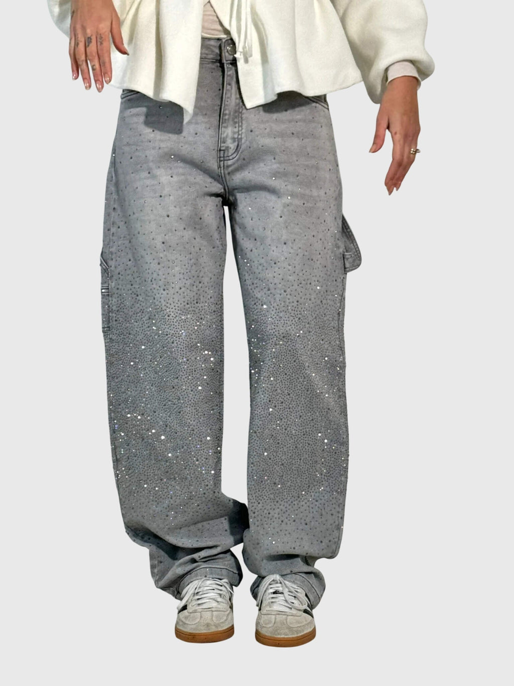 Relaxed Trousers with Sparkling Detail