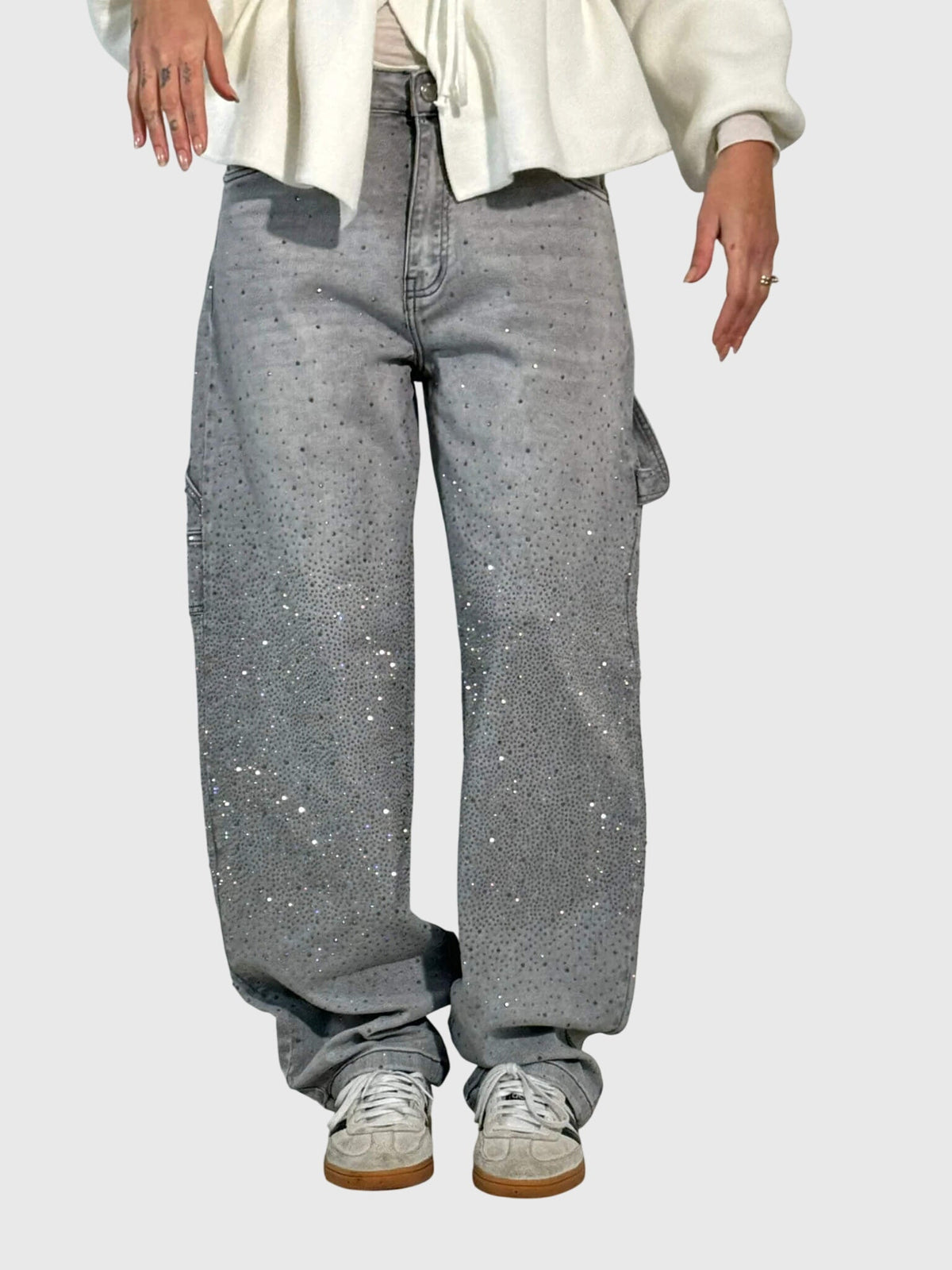 Relaxed Trousers with Sparkling Detail