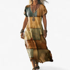 Ombré Gradient Dress with Flared Vintage Skirt