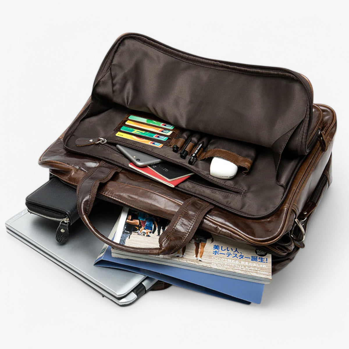 Structured Shoulder Bag with Laptop Compartment