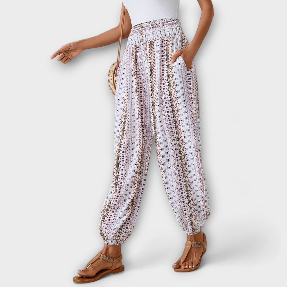 Patterned Trousers with Bold Graphic Design