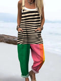 Zebra Print Jumpsuit with Colour Block Legs