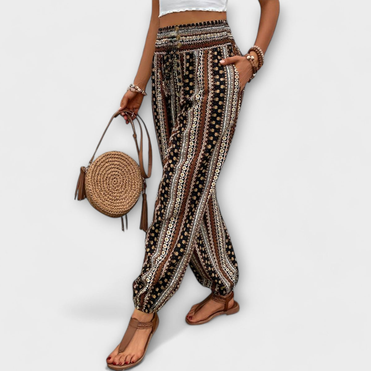 Patterned Trousers with Bold Graphic Design
