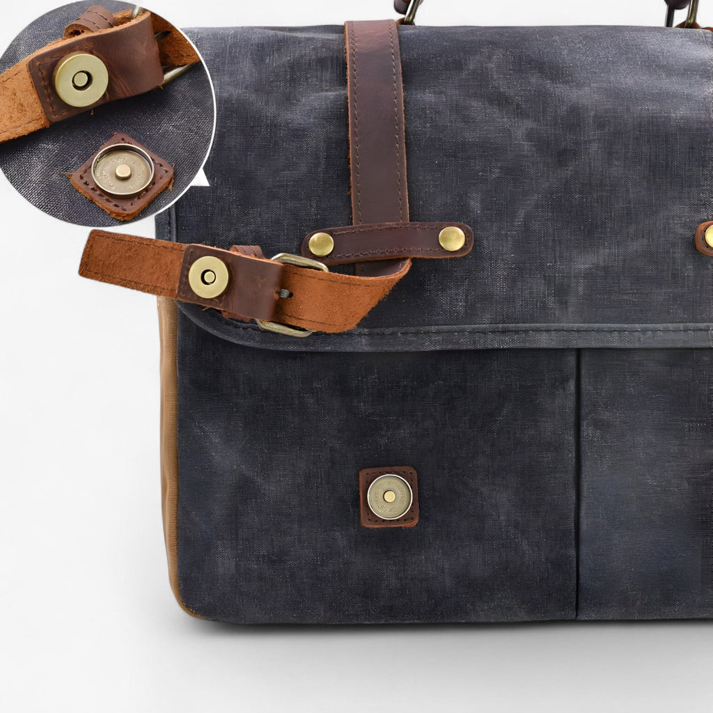 Vintage vattenavvisande laptopväska i canvas för herr