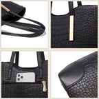 Bolso de piel vegana con textura trenzada y asas metálicas
