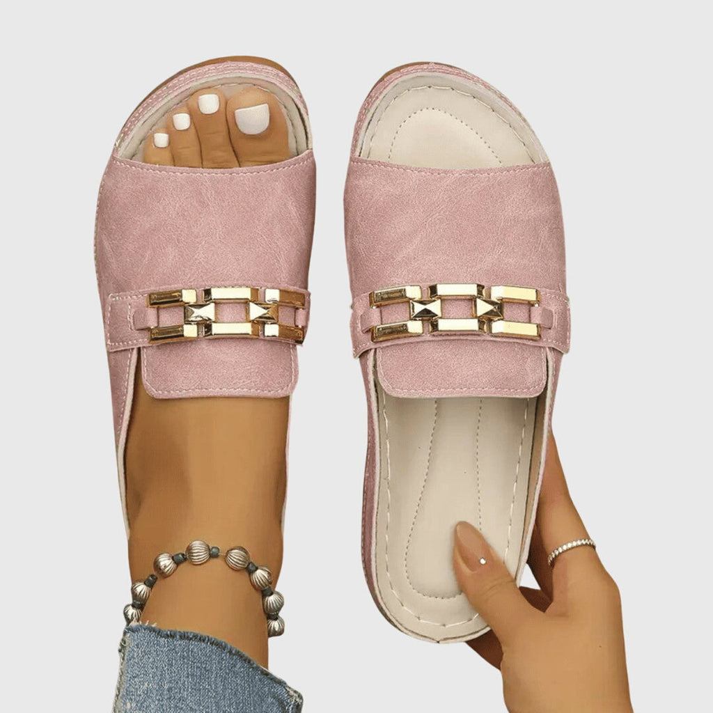 Slip-On Sandals with Shock Absorbing Sole