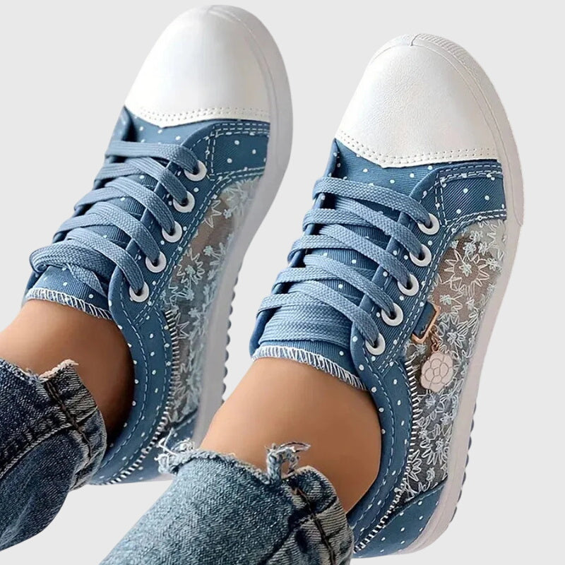Wide Toe Box Trainers with Cushioned Footbed