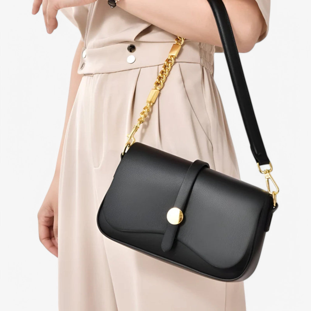 Vegan Leather Shoulder Bag with Spacious Interior