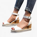 Wedge Platform Sandals with an Adjustable Ankle Strap
