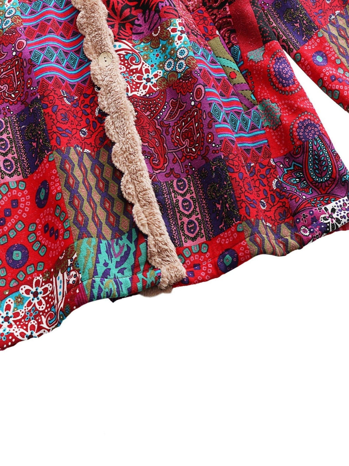 Patchwork Hooded Jacket with Lined Interior