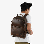 Mochila vintage resistente con tirantes acolchados