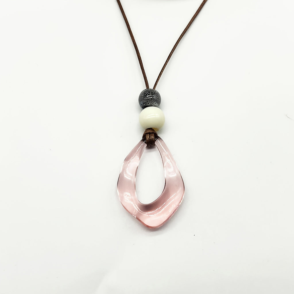 Vintage Irregular Teardrop Resin Pendant Necklace with Colour Choice