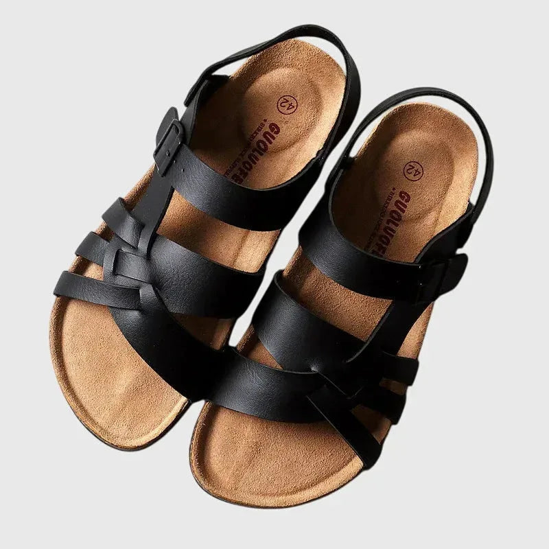 Sandalias anatómicas con acabado bicolor