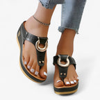 Wedge Flip-Flop Sandals with Elevated Heel for the Beach
