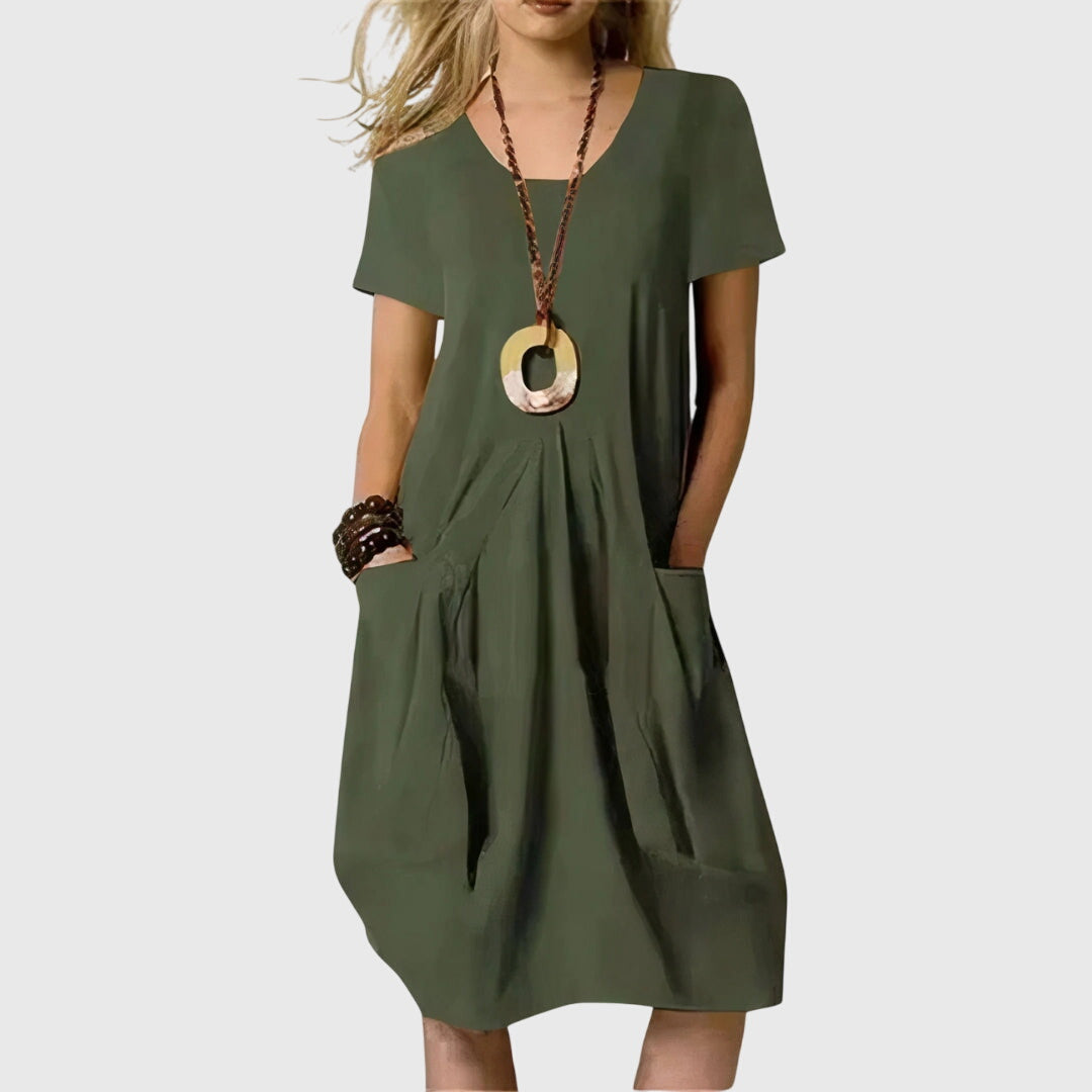Casual A-Line Dress with Pockets