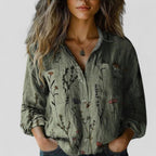 Blusa camisera degradada con botonadura delantera