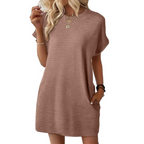 Round-Neck Dress with a Relaxed Fit for Warm Days